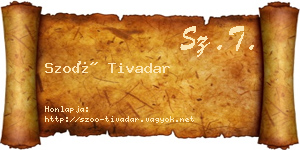 Szoó Tivadar névjegykártya