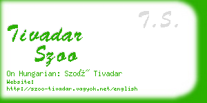 tivadar szoo business card